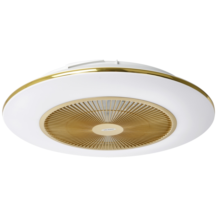 Brilagi - LED Dimbar lampa med fläkt AURA LED/38W/230V 3000-6000K guld + fjärrkontroll