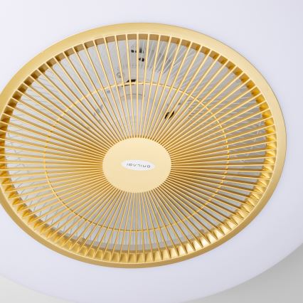 Brilagi - LED Dimbar lampa med fläkt AURA LED/38W/230V 3000-6000K guld + fjärrkontroll