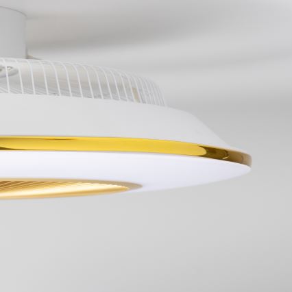 Brilagi - LED Dimbar lampa med fläkt AURA LED/38W/230V 3000-6000K guld + fjärrkontroll