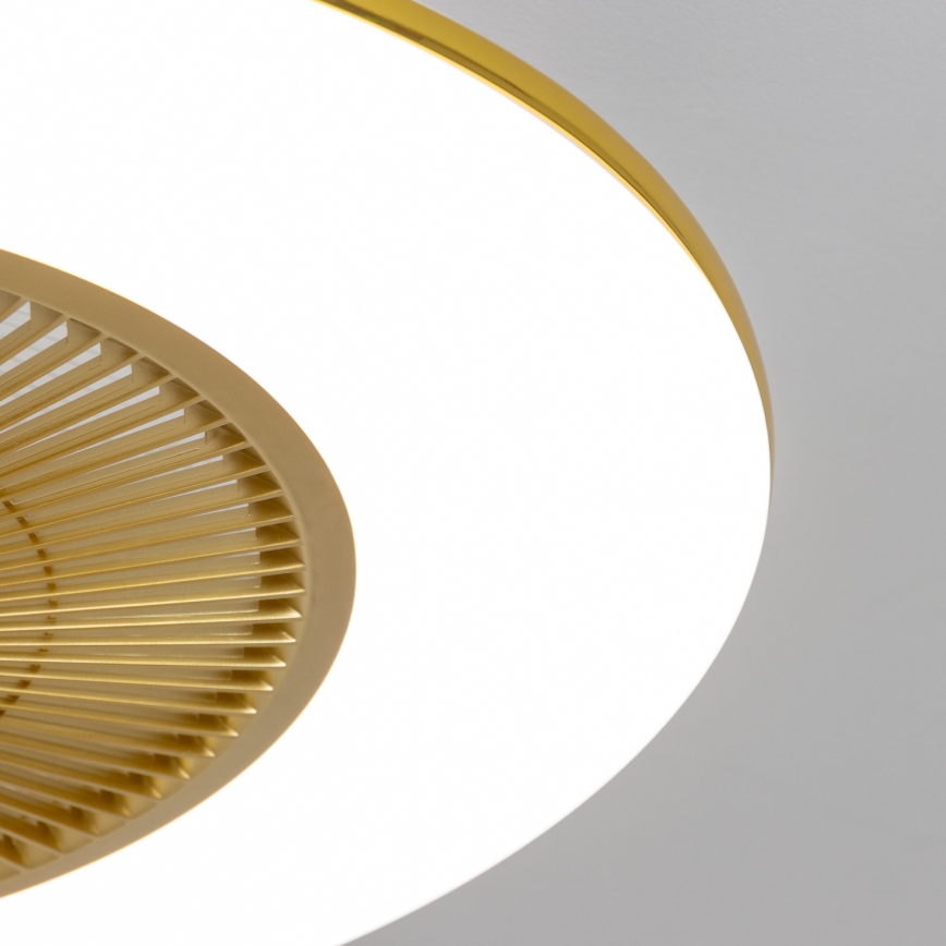 Brilagi - LED Dimbar lampa med fläkt AURA LED/38W/230V 3000-6000K guld + fjärrkontroll