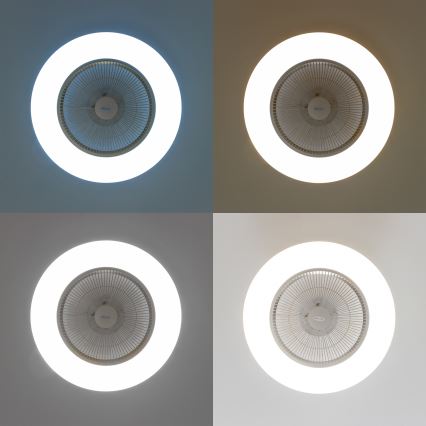 Brilagi - LED Dimbar lampa med fläkt AURA LED/38W/230V 3000-6000K silver + fjärrkontroll