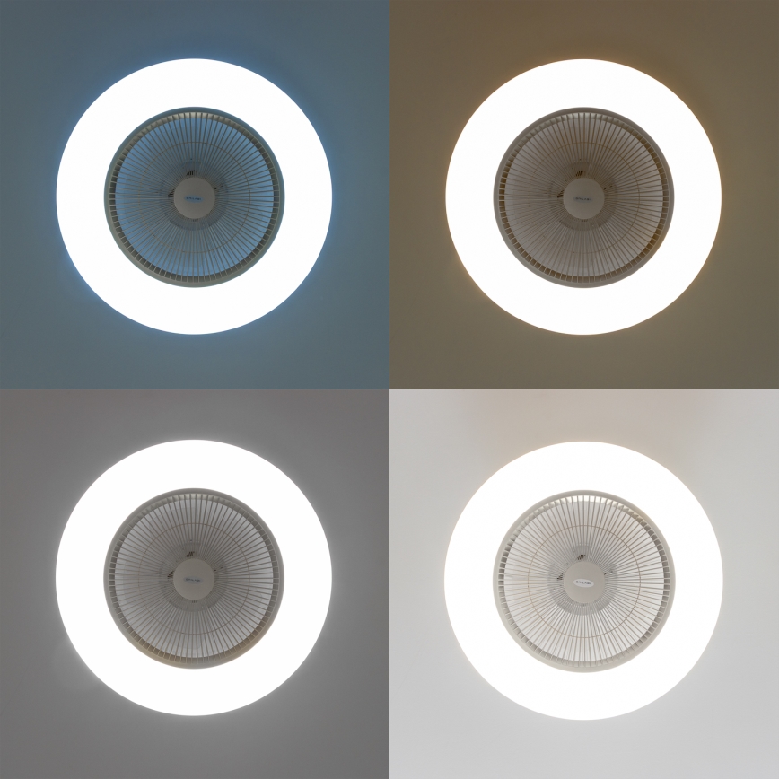 Brilagi - LED Dimbar lampa med fläkt AURA LED/38W/230V 3000-6000K silver + fjärrkontroll