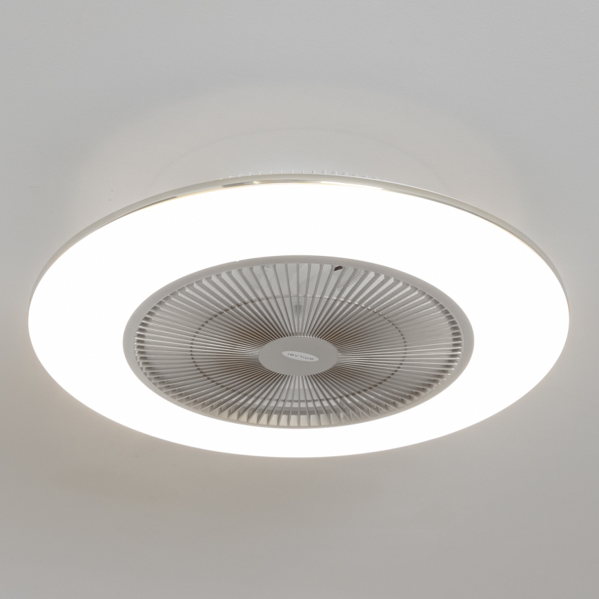 Brilagi - LED Dimbar lampa med fläkt AURA LED/38W/230V 3000-6000K silver + fjärrkontroll