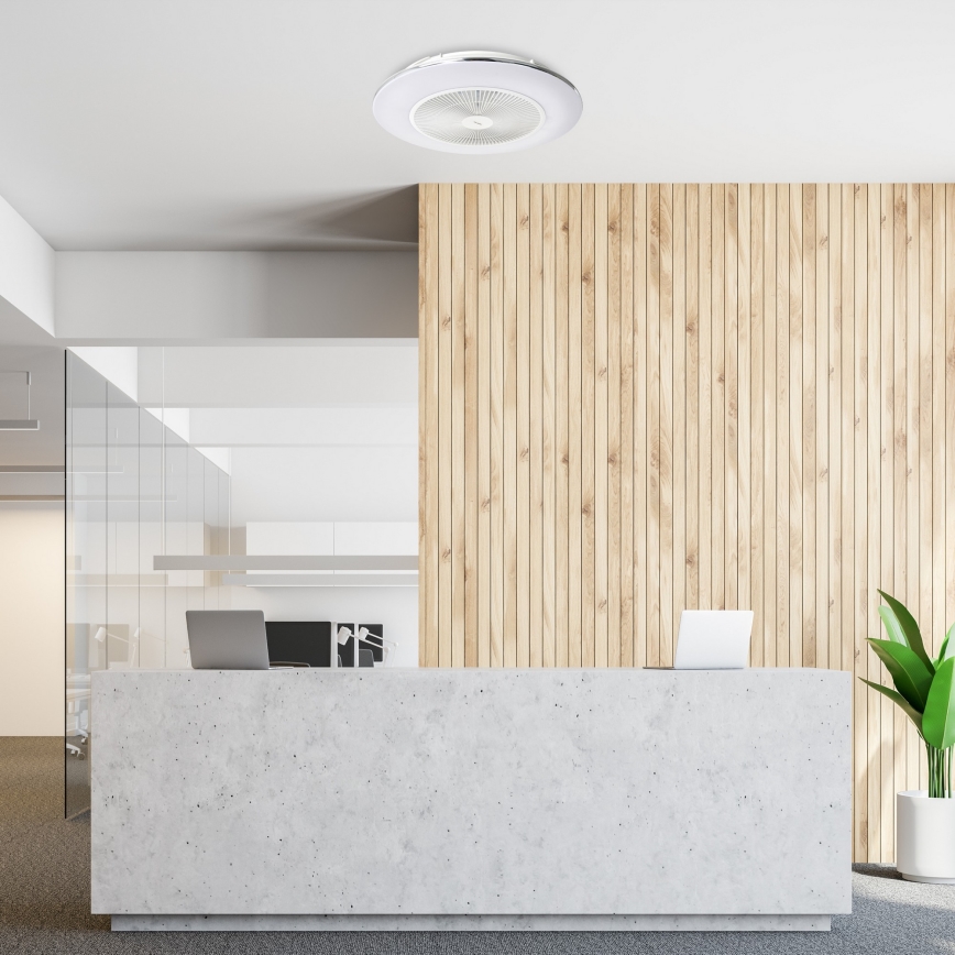 Brilagi - LED Dimbar lampa med fläkt AURA LED/38W/230V 3000-6000K white + fjärrkontroll