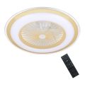 Brilagi - LED Dimbar lampa med fläkt RONDA LED/48W/230V 3000-6000K guld + fjärrkontroll