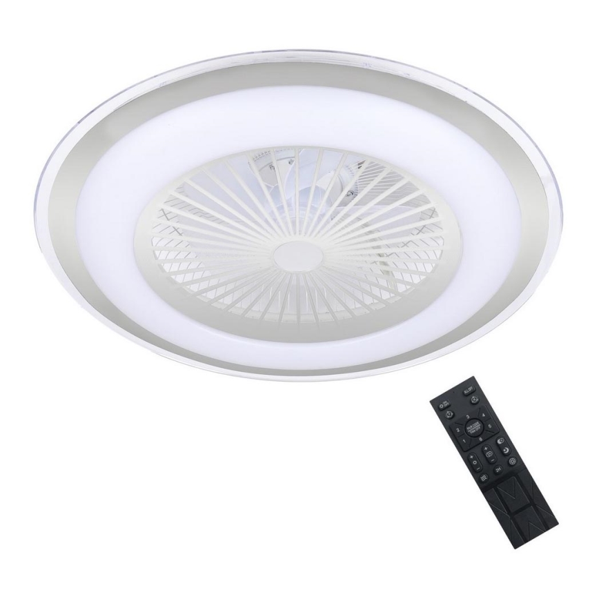 Brilagi - LED Dimbar lampa med fläkt RONDA LED/48W/230V 3000-6000K silver + fjärrkontroll