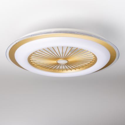 Brilagi - LED Dimbar lampa med fläkt RONDA LED/48W/230V 3000-6000K guld + fjärrkontroll