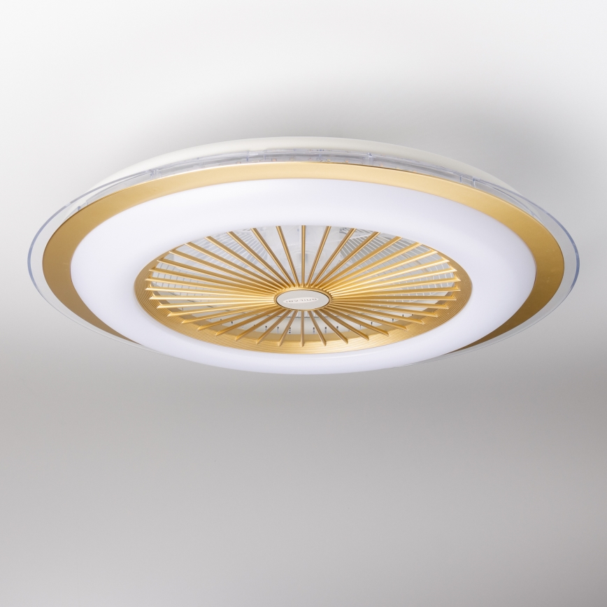 Brilagi - LED Dimbar lampa med fläkt RONDA LED/48W/230V 3000-6000K guld + fjärrkontroll