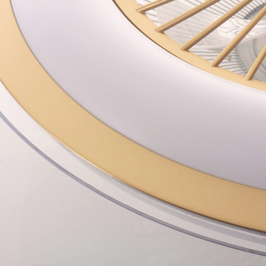 Brilagi - LED Dimbar lampa med fläkt RONDA LED/48W/230V 3000-6000K guld + fjärrkontroll