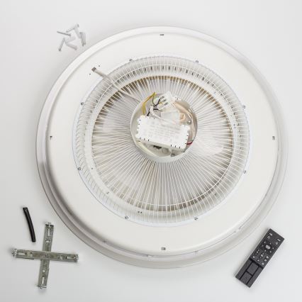 Brilagi - LED Dimbar lampa med fläkt RONDA LED/48W/230V 3000-6000K silver + fjärrkontroll