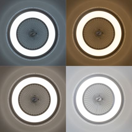 Brilagi - LED Dimbar lampa med fläkt RONDA LED/48W/230V 3000-6000K silver + fjärrkontroll