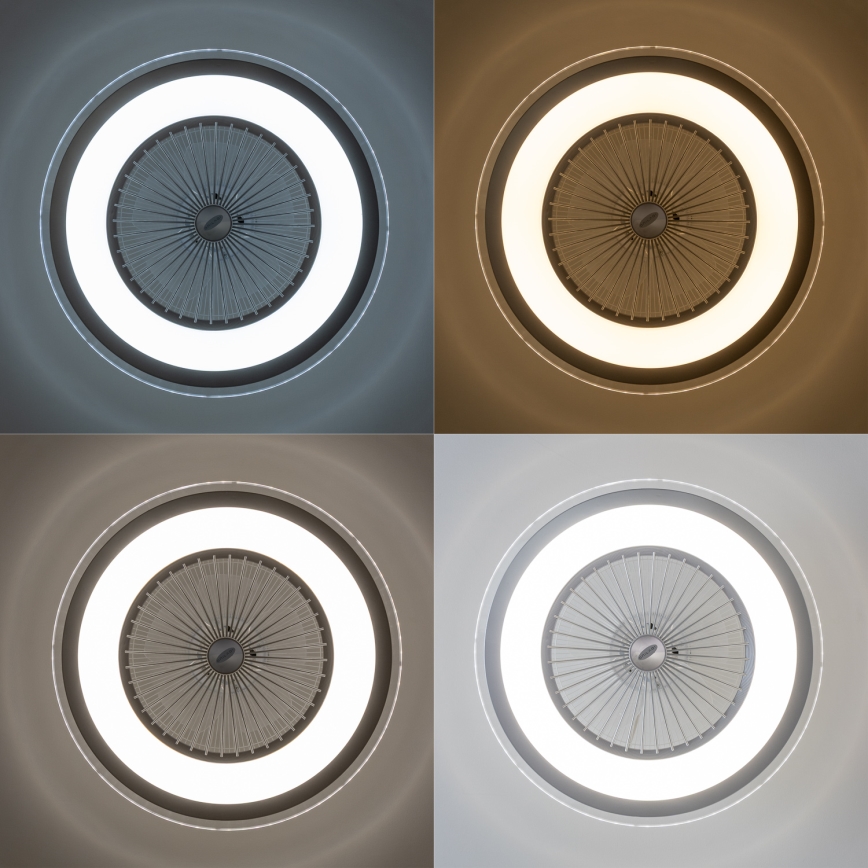 Brilagi - LED Dimbar lampa med fläkt RONDA LED/48W/230V 3000-6000K silver + fjärrkontroll