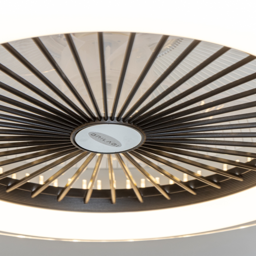 Brilagi - LED Dimbar lampa med fläkt RONDA LED/48W/230V 3000-6000K svart+ fjärrkontroll