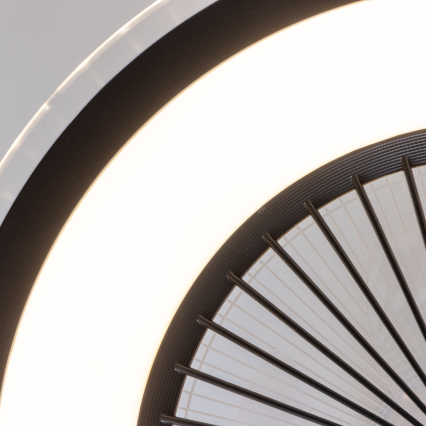Brilagi - LED Dimbar lampa med fläkt RONDA LED/48W/230V 3000-6000K svart+ fjärrkontroll
