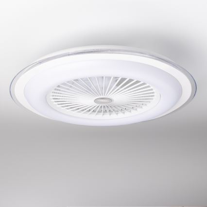 Brilagi - LED Dimbar lampa med fläkt RONDA LED/48W/230V 3000-6000K vit+ fjärrkontroll