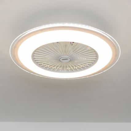Brilagi - LED Dimbar lampa med fläkt RONDA LED/48W/230V 3000-6000K vit+ fjärrkontroll