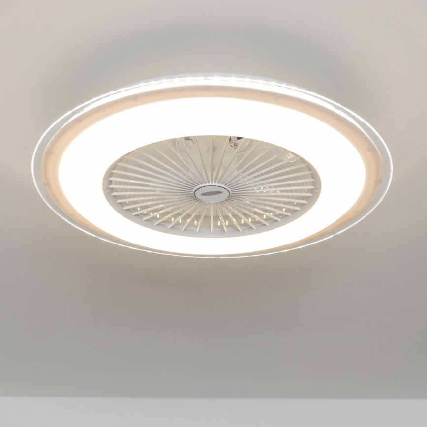 Brilagi - LED Dimbar lampa med fläkt RONDA LED/48W/230V 3000-6000K vit+ fjärrkontroll