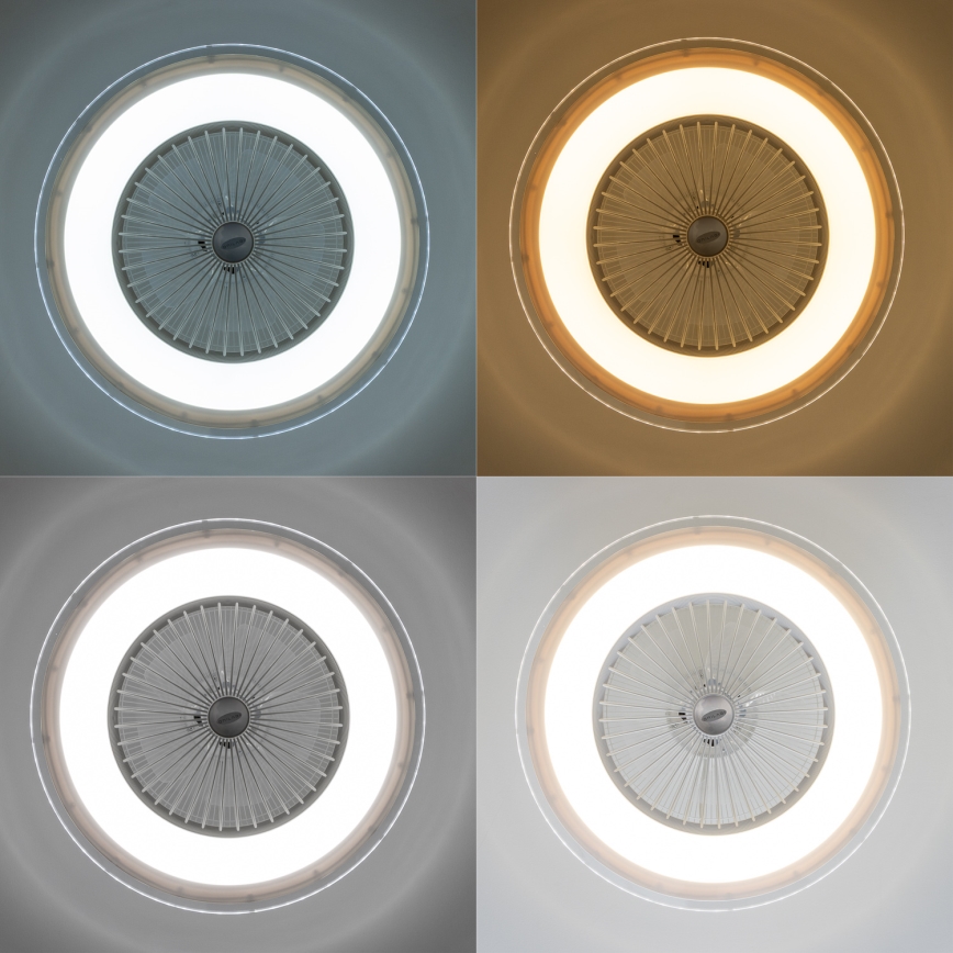 Brilagi - LED Dimbar lampa med fläkt RONDA LED/48W/230V 3000-6000K vit+ fjärrkontroll