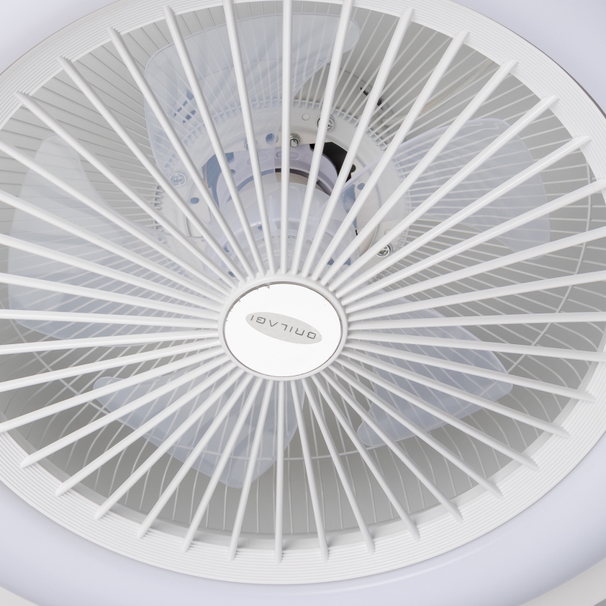 Brilagi - LED Dimbar lampa med fläkt RONDA LED/48W/230V 3000-6000K vit+ fjärrkontroll