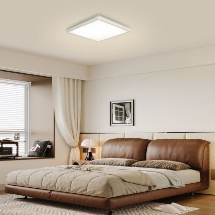 Brilagi - LED dimbar armatur med rörelse- och skymningssensor ULTRA SLIM LED/18W/230V 30x30 cm + fjärrkontroll