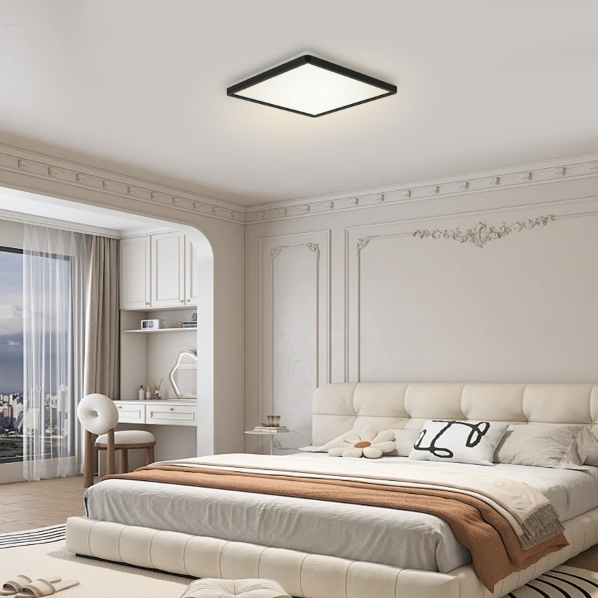 Brilagi - LED Dimbar lampa med motion och dusk sensor ULTRA SLIM LED/18W/230V 30x30 cm + fjärrkontroll