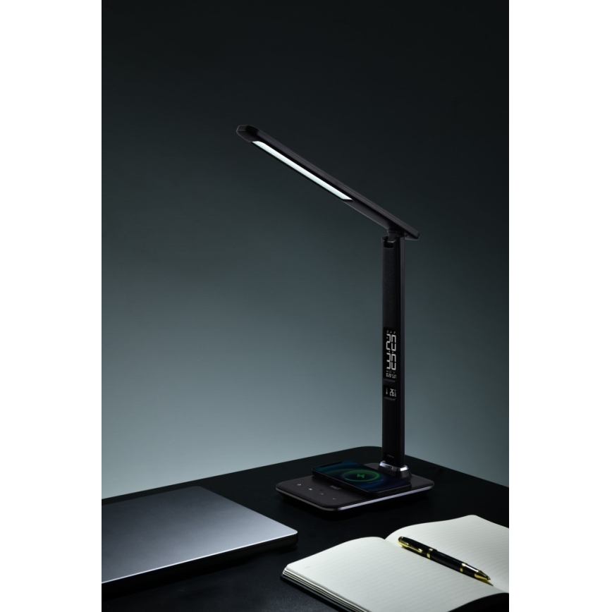 Brilagi - LED Dimbar bordslampa med QI trådlös laddning och USB REGINA LED/8,5W/230V svart