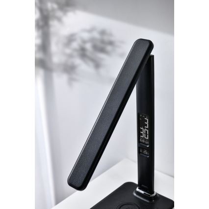Brilagi - LED Dimbar bordslampa med QI trådlös laddning och USB REGINA LED/8,5W/230V svart