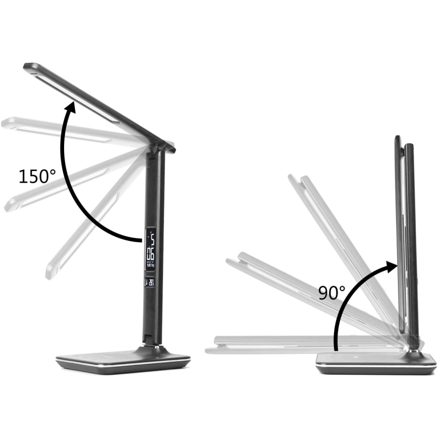 Brilagi - LED Dimbar bordslampa med QI trådlös laddning och USB REGINA LED/8,5W/230V svart