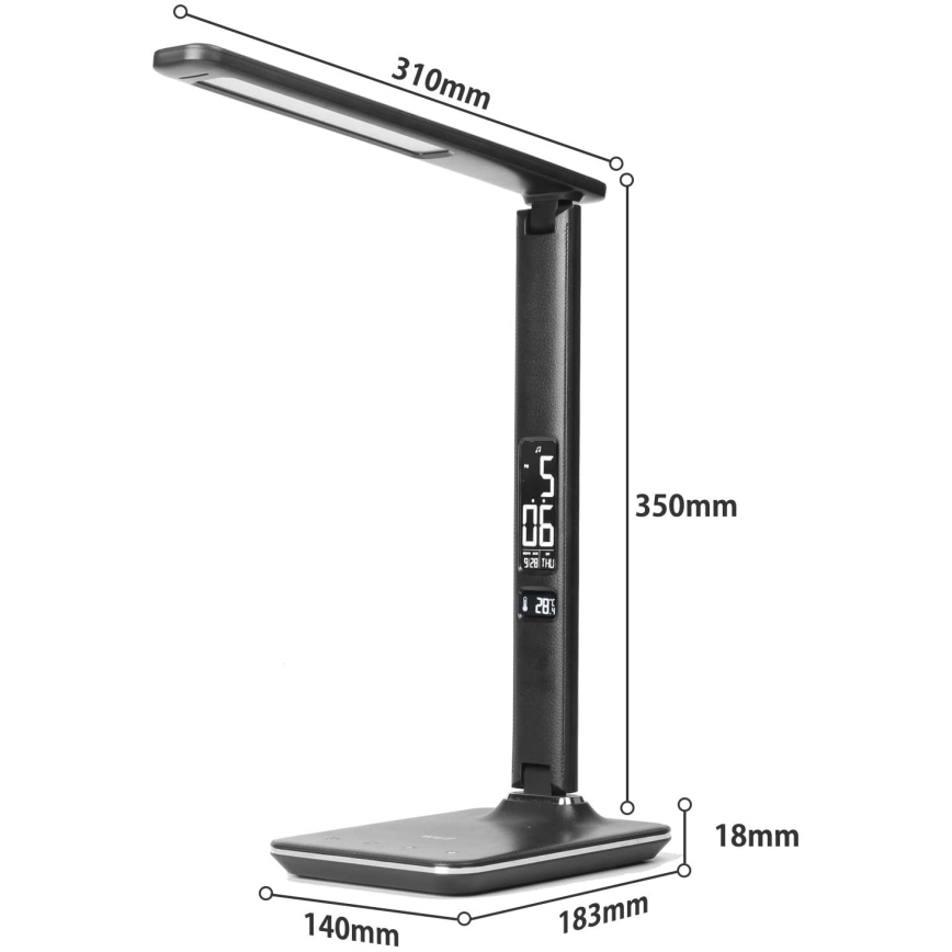 Brilagi - LED Dimbar bordslampa med QI trådlös laddning och USB REGINA LED/8,5W/230V svart
