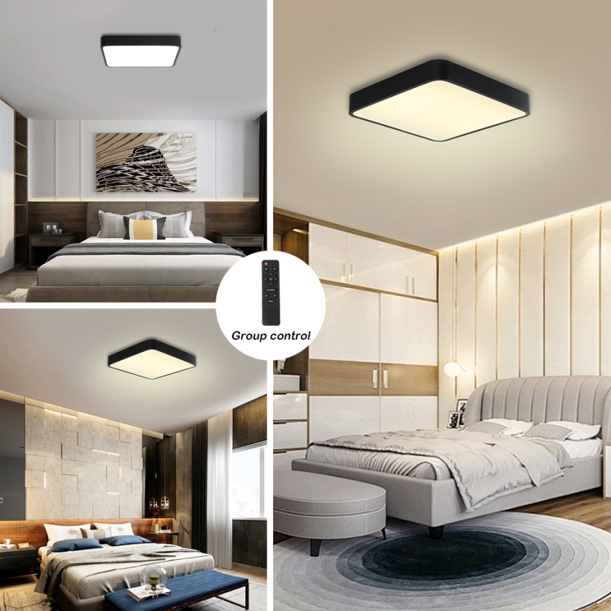 Brilagi - LED Dimbar taklampa POOL LED/48W/230V 3000-6000K 50x50 cm svart + fjärrkontroll