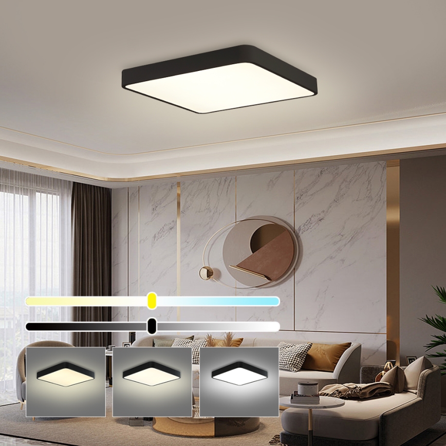 Brilagi - LED Dimbar taklampa POOL LED/48W/230V 3000-6000K 50x50 cm svart + fjärrkontroll