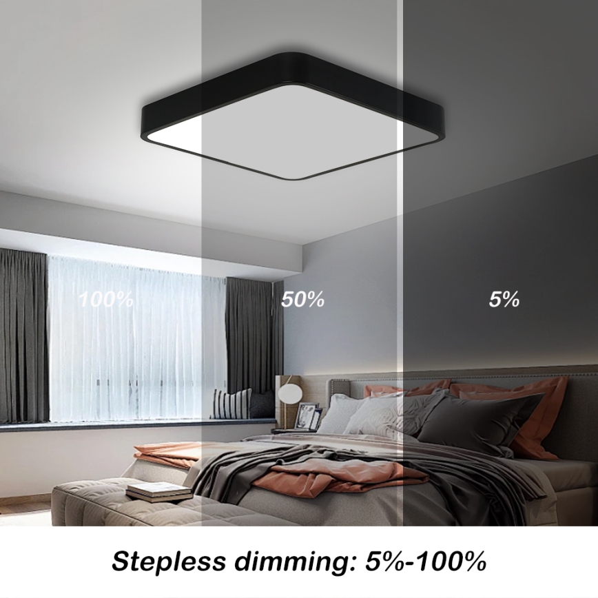 Brilagi - LED Dimbar taklampa POOL LED/48W/230V 3000-6000K 50x50 cm svart + fjärrkontroll