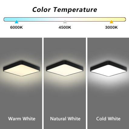 Brilagi - LED Dimbar taklampa POOL LED/48W/230V 3000-6000K 50x50 cm svart + fjärrkontroll