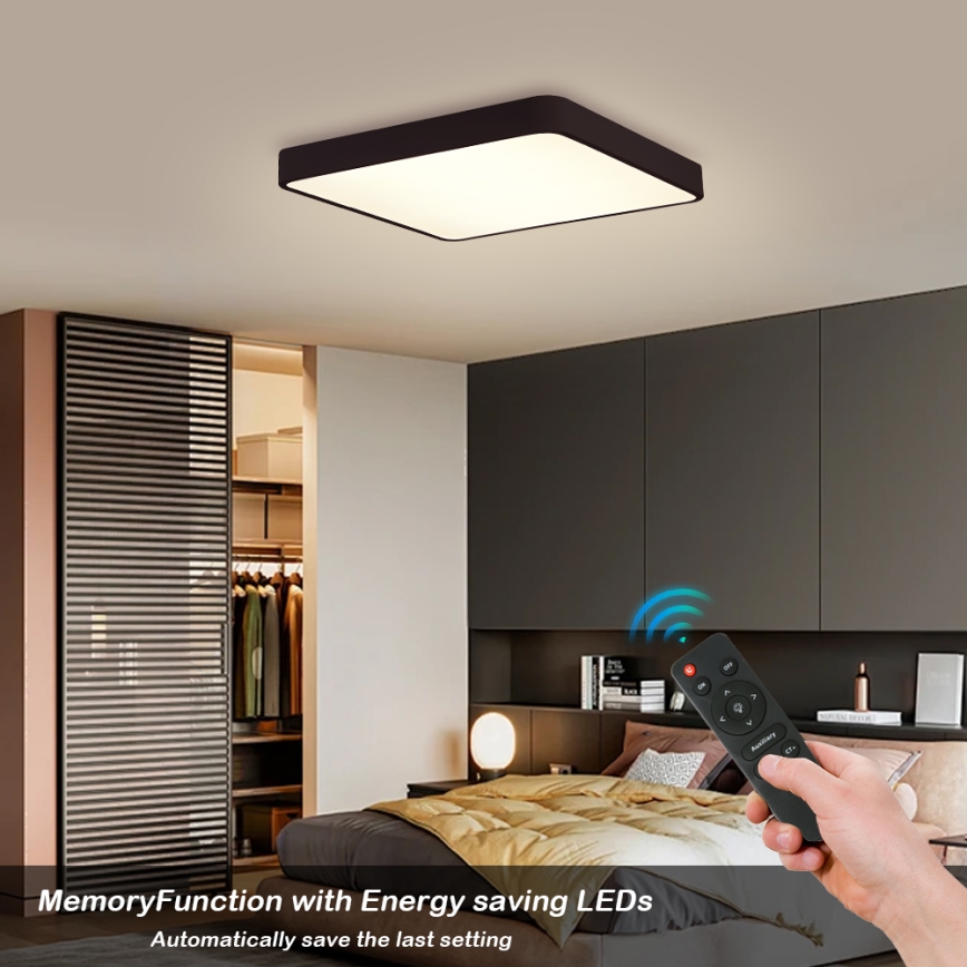 Brilagi - LED Dimbar taklampa POOL LED/48W/230V 3000-6000K 50x50 cm svart + fjärrkontroll
