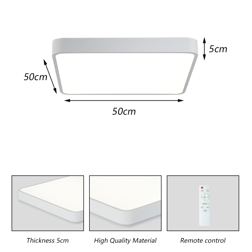 Brilagi - LED Dimbar taklampa POOL LED/48W/230V 3000-6000K 50x50 cm vit + fjärrkontroll