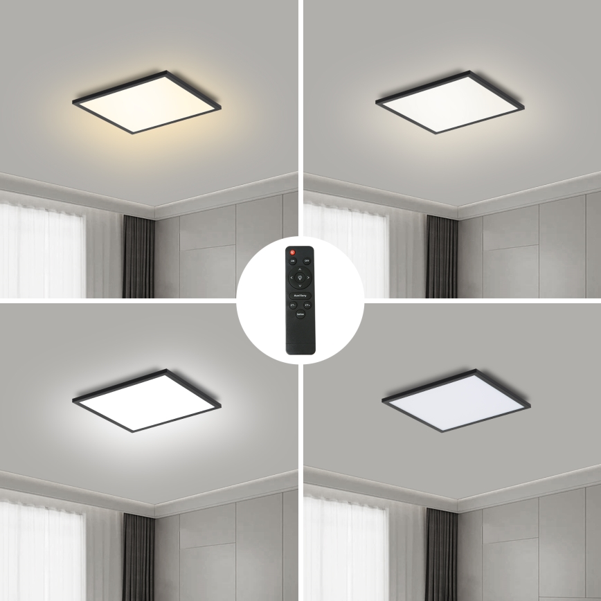 Brilagi - LED Dimbar taklampa SLIMFRAME LED/25W/230V 30x30 cm 3000-6000K svart + fjärrkontroll