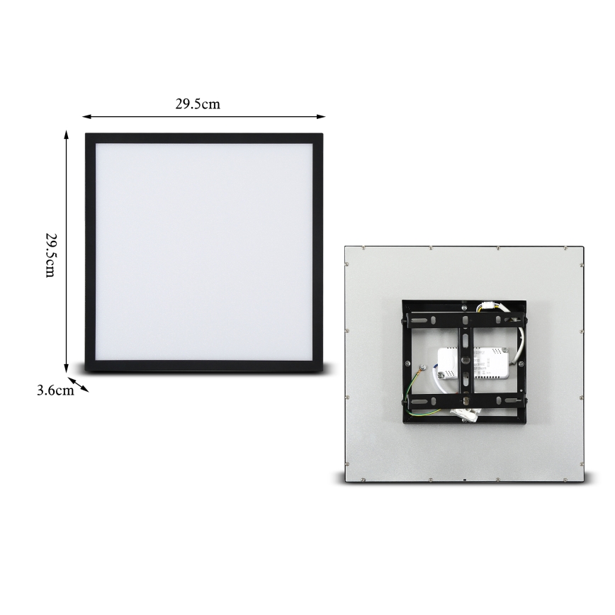 Brilagi - LED Dimbar taklampa SLIMFRAME LED/25W/230V 30x30 cm 3000-6000K svart + fjärrkontroll