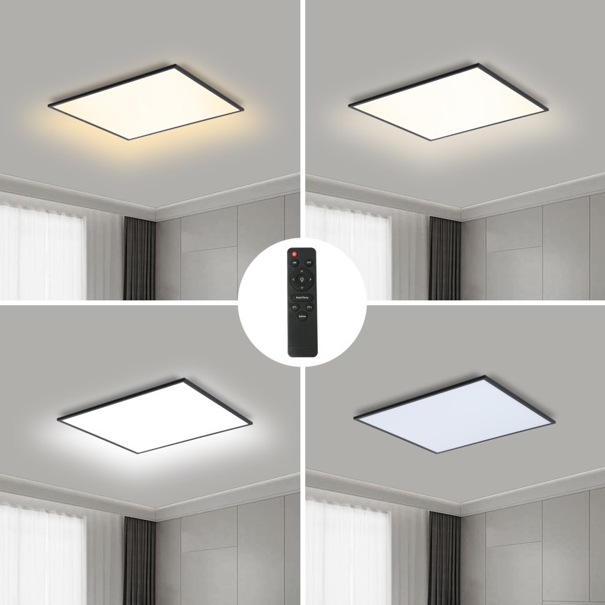 Brilagi - LED Dimbar taklampa SLIMFRAME LED/36W/230V 45x45 cm 3000-6000K svart + fjärrkontroll