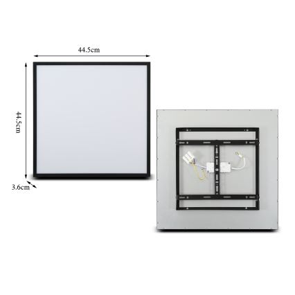 Brilagi - LED Dimbar taklampa SLIMFRAME LED/36W/230V 45x45 cm 3000-6000K svart + fjärrkontroll