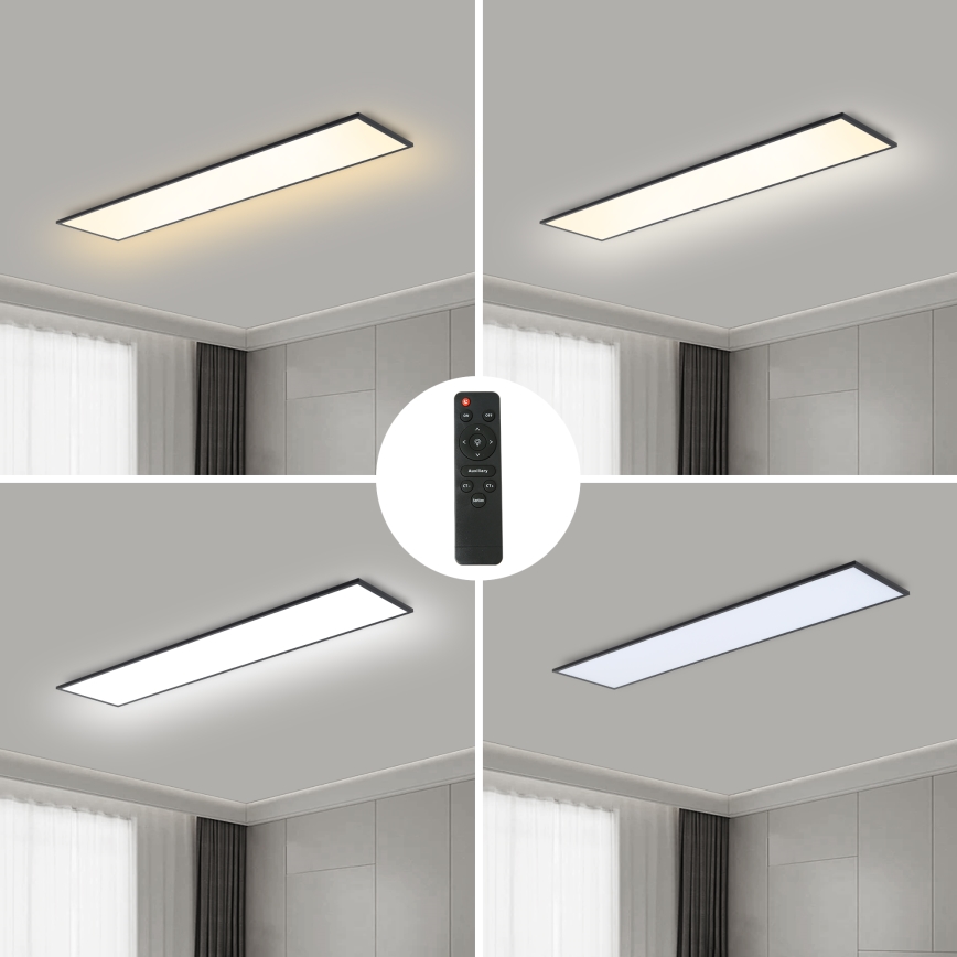 Brilagi - LED Dimbar taklampa SLIMFRAME LED/58W/230V 120x30 cm 3000-6000K svart + fjärrkontroll