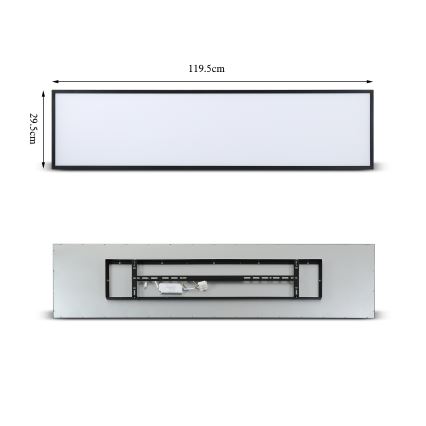 Brilagi - LED Dimbar taklampa SLIMFRAME LED/58W/230V 120x30 cm 3000-6000K svart + fjärrkontroll