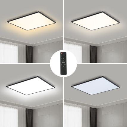 Brilagi - LED Dimbar taklampa SLIMFRAME LED/58W/230V 60x60 cm 3000-6000K svart + fjärrkontroll