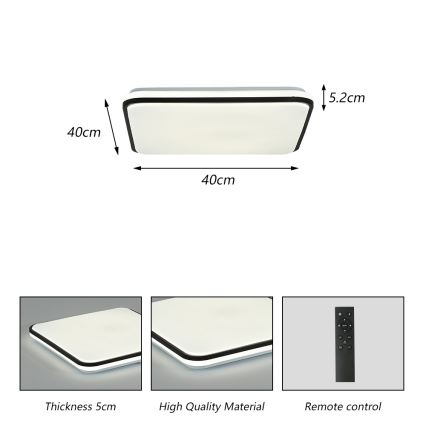 Brilagi - LED Dimbar taklampa SMART LED/28W/230V 3000-6000K 40x40 cm Wi-Fi Tuya + fjärrkontroll