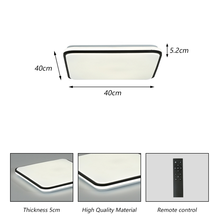 Brilagi - LED Dimbar taklampa SMART LED/28W/230V 3000-6000K 40x40 cm Wi-Fi Tuya + fjärrkontroll