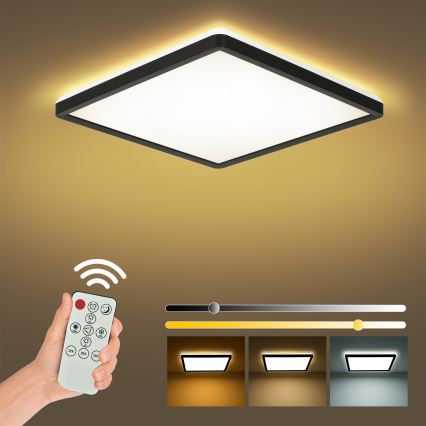 Brilagi - LED Dimbar taklampa ULTRA SLIM LED/18W/230V 2700-6500K 30x30 cm svart + fjärrkontroll