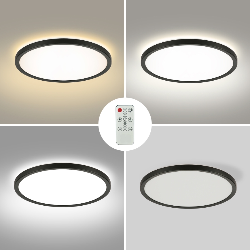 Brilagi - LED Dimbar taklampa ULTRA SLIM LED/18W/230V 2700-6500K diameter 30 cm svart + fjärrkontroll