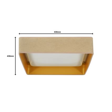 Brilagi - LED Dimbar taklampa VELVET SQUARE LED/24W/230V 3000/4000/6500K + fjärrkontroll beige