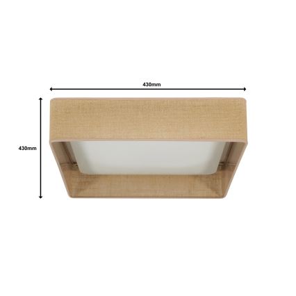 Brilagi - LED Dimbar taklampa VELVET SQUARE LED/24W/230V 3000/4000/6500K + fjärrkontroll brun