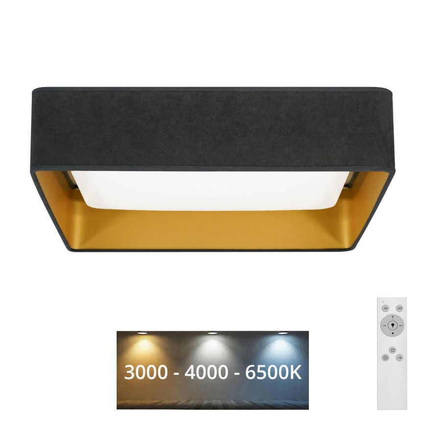 Brilagi - LED Dimbar taklampa VELVET SQUARE LED/24W/230V 3000/4000/6500K + fjärrkontroll grå