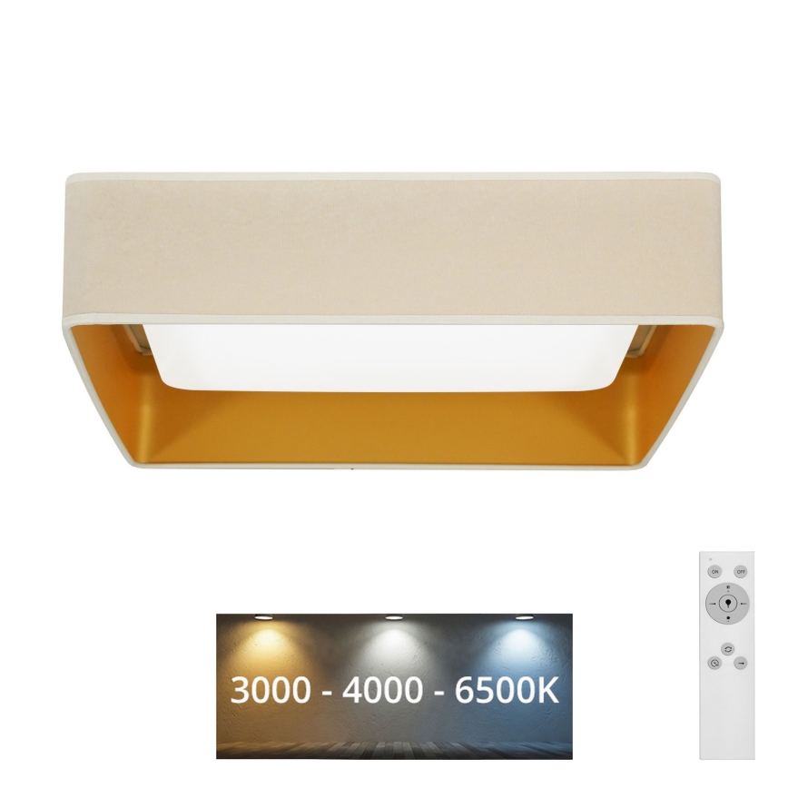 Brilagi - LED Dimbar taklampa VELVET SQUARE LED/24W/230V 3000/4000/6500K + fjärrkontroll grädde
